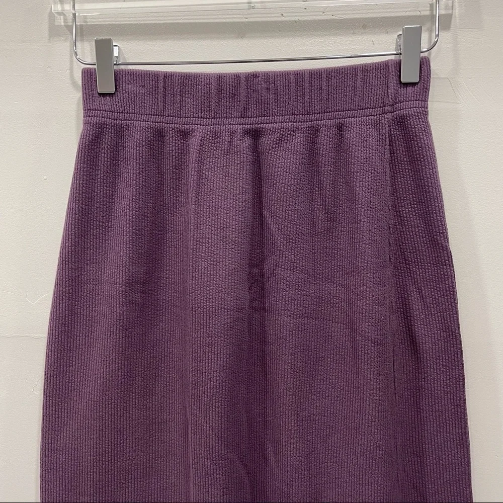 Basic Threads Ribbed Long Skirt Purple Pre-Shrunk Cotton Made In USA Medium - Picture 4 of 10